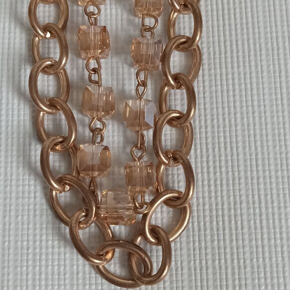 Paparazzi Block Party Princess Gold Toned MetalDouble Strand Statement Necklace - Picture 4 of 10